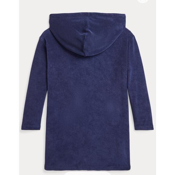 Polo Ralph Lauren Hooded Terry Sweatshirt Stretch Blue Womens Size M 8/10 - Picture 2 of 12